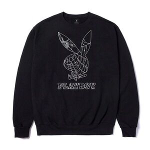 Playboy spiderweb Halloween bunny Black Men's Sweater